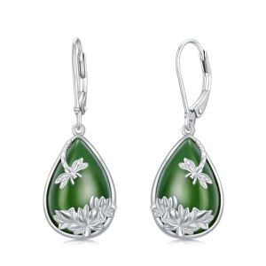 D-Dragonfly-Green Jade-White Gold
