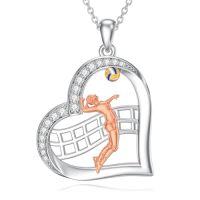 wholesale TOUPOP Sports Necklace For Women Baseball/skating/gymnastics/ballet/soccer/basketball/volleyball/tennis Pendant Jewelry For Sports Lovers Gifts Christmas Birthday -style_name:07-Volleyball