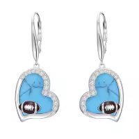 TOUPOP Sterling Silver Turquoise Drop Dangle Leverback Earrings-style_name:Football