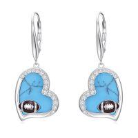 wholesale Turquoise Heart Earrings 925 Sterling Silver Sports Drop Dangle Earring Leverback Jewelry Christmas Gifts For Women Her -style_name:Football