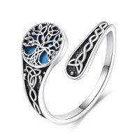 wholesale TOUPOP Adjustable Turquoise Rings For Women Turquoise Spoon Ring, 925 Sterling Silver Open Vintage Oxidized Thumb Boho Rings Jewelry Birthday Anniversary Christmas Gifts For Women -style_name:Tree of Life ring