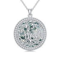 wholesale TOUPOP Christmas Gifts For Mom, Mothers And Daughter/son Necklace, 925 Sterling Silver Tree Of Life Crystal Jewelry Birthday Gifts For Women Mother Grandma Wife -color_name:H-Mother and 4 Child-Moss Agate