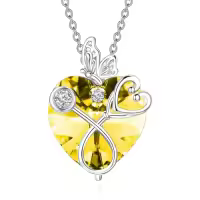 TOUPOP Sterling Silver Crystal Butterfly Stethoscope Necklace Nurse Gift-style_name:11-November