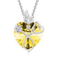 wholesale TOUPOP Christmas Gifts For Nurse Stethoscope Necklace With Butterfly 925 Sterling Silver Heart Crystal Nursing Themed Birthstone Jewelry Birthday Gifts For Women Doctor Medical Student -style_name:11-November