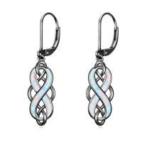 wholesale 925 Sterling Silver Celtic Knot Earrings Opal Dangle Earrings Celtic Irish Jewelry Christmas Gifts For Women -color_name:4-Black Gold Celtic Kont