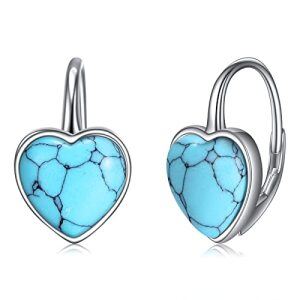 B - Turquoise Heart Earrings