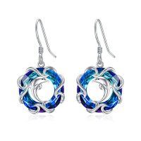 wholesale TOUPOP Sea Turtle/dolphin/whale Dangle Earrings For Women Girls S925 Sterling Silver Ocean Hawaii Beach Crystal Earrings Jewelry Birthday Gifts For Mom Friends Sister -color_name:Earrings-Dolphin