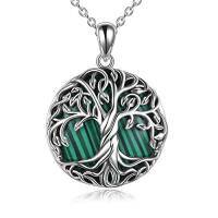 wholesale TOUPOP Tree Of Life Necklace 925 Sterling Silver Family Celtic Tree Necklace Dainty Pendant Irish Jewelry Birthday Anniversary Christmas Gifts For Women Mom Wife Girlfriend -style_name:Malachite Tree Pendant
