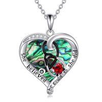 wholesale TOUPOP Christmas Gifts For Nurses Birthstone Stethoscope Necklace Sterling Silver Nurse Gifts For Women Birthday Graduation Gift For Nurse Doctor Medical Student -style_name:01-Jan-Abalone Shell