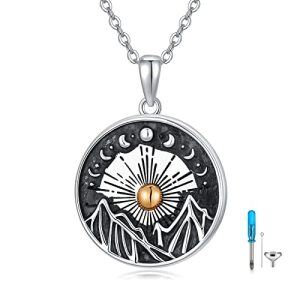 Adjustable cable chain necklace with mountain