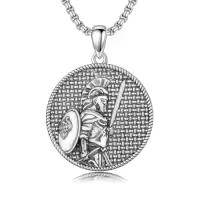 TOUPOP Sterling Silver Snake/St Christopher Protection Amulet Pendant Jewelry Gift-style_name:5-St Michael