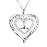 TOUPOP Sterling Silver Crystal Cross Football Soccer Softball Volleyball Necklace-style_name:2-Hockey