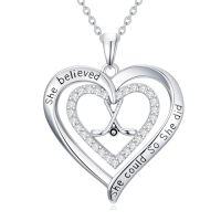 wholesale Sports Necklace For Women 925 Sterling Silver Cross Football/soccer/softball/volleyball Necklace Pendant Sports Jewelry Christmas Gifts For Women -style_name:2-Hockey