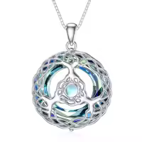 TOUPOP 925 Sterling Silver Celtic Knot Necklace Irish Jewelry Gifts-style_name:5-Celtic Tree of Life Necklace