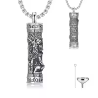 TOUPOP 925 Silver Stone Saint Urn Cremation Ashes Memorial Necklace-style_name:A02-St Michael
