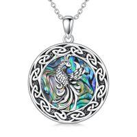wholesale TOUPOP Dragon/phoenix/wolf Necklace For Women Abalone Shell Necklace Sterling Silver Pendant Necklace Oxidized Celtic Necklace Jewelry For Women Wife Mothers Day Anniversary Birthday Gifts -style_name:Phoenix