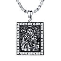 wholesale Saint Patron Necklace For Men Women 925 Sterling Silver Saint Pendant Patron Necklace Protection Catholic Religious Jewelry Christmas Gift For Him Her -color_name:St Thomas