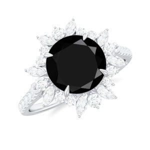 A Black Onyx Moissanite Ring