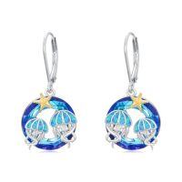 wholesale TOUPOP Turtle/jellyfish/dolphin/starfish/whale Earrings 925 Sterling Silver Dangle Drop Earrings Ocean Jewelry Anniversary Birthday Gift For Women -style_name:Double Jellyfish