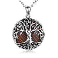 wholesale TOUPOP Tree Of Life Necklace 925 Sterling Silver Family Celtic Tree Necklace Dainty Pendant Irish Jewelry Birthday Anniversary Christmas Gifts For Women Mom Wife Girlfriend -style_name:Tiger-eye Tree Pendant