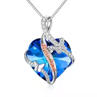 TOUPOP Sterling Silver Crystal Butterfly Necklace For Women-style_name:3-Grandma