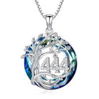 wholesale TOUPOP Angel Number Necklace 925 Sterling Silver Tree Of Life Necklace Numerology Jewelry Birthday Christmas Gifts For Women Her -style_name:444