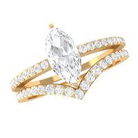 wholesale TOUPOP Oval/marquise Cut Wedding Ring Set For Women 10k 14k 18k Solid Gold Moissanite Bridal Ring Set Engagement Ring Set Anniversary Promise Rings For Her With Text Engraving -style_name:D Moissanite Ring