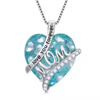 TOUPOP Sterling Silver 12 Birthstone I Love You Forever Heart Pendant Necklace-color_name:12-Dec