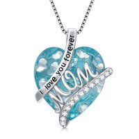 wholesale Mothers Day Gifts For Mom S925 Sterling Silver I Love You Forever Love Hear Mon Pendant Necklace With 12 Birthstone Jewelry Birthday Christmas Gifts For Women Grandma Mom Nana From Duaghter Son -color_name:12-Dec