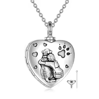 TOUPOP 925 Sterling Silver Stone Ash Necklace Pet Memorial Jewelry-style_name:1-Dog