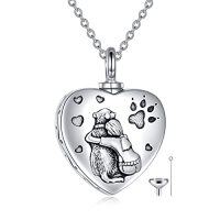 wholesale Urn Necklaces For Ashes 925 Sterling Silver Dog/cat/wolf Ash Necklace Cremation Pendant Keepsake Memorial Jewelry Christmas Gifts For Women Pet Lovers -style_name:1-Dog