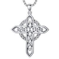 wholesale Cross Necklace 925 Sterling Silver Cross Pendant Christmas Fathers Day Birthday Gifts For Men Gifts For Father Gifts For Dad Brother Husband Son -style_name:C06 Celtic Cross