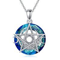 wholesale Celtic Tree Of Life Necklace 925 Sterling Silver Claddagh Tree Of Life Pendant Necklace, Celtic Tree Of Life Urn Necklaces For Ashes Jewelry For Women Men Christmas Anniversary Birthday Mothers Day, 18+2 Inch -style_name:Triple Moon Goddess