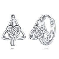 wholesale TOUPOP Celtic Earrings For Women 925 Sterling Silver Triangle Celtic Knot Huggie Hoop Earrings Irish Jewelry Gifts For Women Daughter Her Wife Mom Anniversary Birthday Christmas -style_name:Celtic Knot Huggie Hoop Earrings