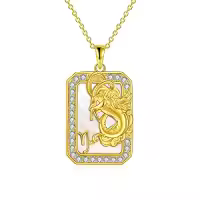 TOUPOP Sterling Silver Gold Plated Mother Of Pearl Constellation Zodiac Pendant Necklace-style_name:12-Capricorn
