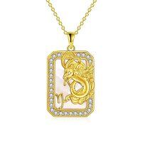 wholesale TOUPOP Gold Plated Sterling Silver Constellation Pendant Necklace Mother Of Pearl Jewelry Zodiac Sign Gifts For Women -style_name:12-Capricorn