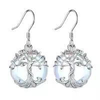 TOUPOP Sterling Silver Crystal Tree Of Life Family Dangle Earrings-style_name:0-Z-Moonstone