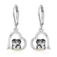 wholesale TOUPOP Earrings For Women Sterling Silver Evil Eye/tree Of Life/owl/black Cat/penguin/paw Print Good Luck Earrings Animal Jewelry Mother's Day Birthday Gifts For Her Mom Sisters -style_name:Penguin