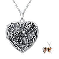 wholesale TOUPOP Heart Locket Necklace 925 Sterling Silver Love Locket That Holds Pictures Gifts For Women Her -style_name:Dragonfly
