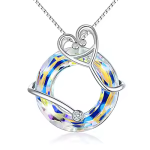 B-Stethoscope Necklace-Aurore Boreale Circle Crystal