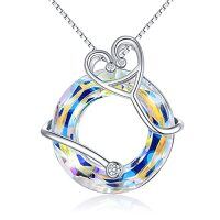 wholesale TOUPOP Gifts For Nurse 925 Sterling Silver Nurse Necklace Doctor Nursing Themed Pendant With Crystal Rn Medical Caduceus Jewelry Nurse Gifts For Women Student Mom Birthday Graduation -color_name:B-Stethoscope Necklace-Aurore Boreale Circle Crystal