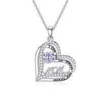 wholesale TOUPOP Mom Gifts Mother Daughter Necklace Sterling Silver Mom Necklaces For Women Gifts From Daughter Jewelry For Mom Birthday Mothers Day -style_name:06 Jun.- Alexandrite