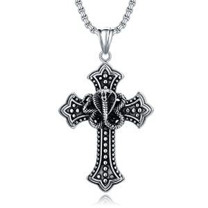 Snake Cross Necklace