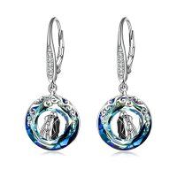 wholesale TOUPOP Nightmare Earring Jack Skellington Earrings Sterling Silver Crystal Jack And Sally Zero Earrings Jack Skellington Jewelry For Women Jack And Sally Drop Earring Skull Earrings Nightmare Earring Circle Crystal Gifts For Women Wife Girlfriend Daughter -color_name:Jack Skellington and Sally-Blue