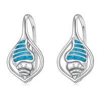 wholesale TOUPOP Ocean Leverback Earrings 925 Sterling Silver Sea Animal Beach Turquoise Dangle Drop Earrings Jewelry Christmas Birthday Gifts For Women Daughter Friends -style_name:06-Conch Turquoise