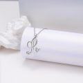 wholesale 18K White Gold Plated S925 Sterling Silver 4mm Heart Moissanite A-Z Initial Necklace for Women-0-4