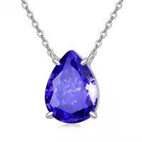 TOUPOP Sterling Silver Birthstone Necklace For Women Jewelry Gifts-color_name:Pear-06-Jun-Purple