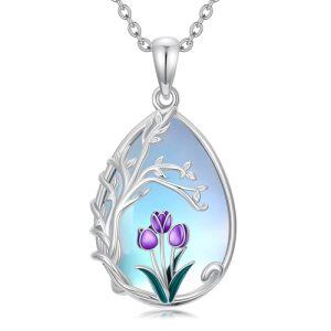 05- Moonstone Tulip Necklace
