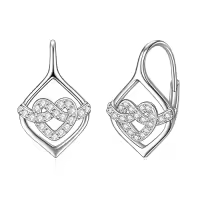 TOUPOP Sterling Silver Dangle Drop Hoop Earrings For Women Birthday Anniversary Christmas Gifts-style_name:13-Heart Knot