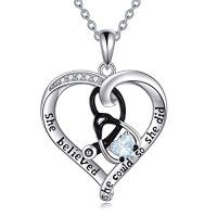 wholesale TOUPOP Christmas Gifts For Nurses Birthstone Stethoscope Necklace Sterling Silver Nurse Gifts For Women Birthday Graduation Gift For Nurse Doctor Medical Student -style_name:03 Mar-Aquamarine